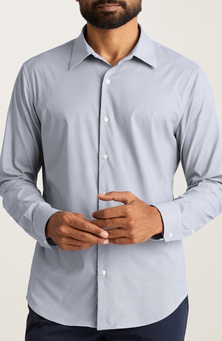 Bonobos Tech Slim Fit Geo Print Performance Button-Up Shirt, Main, color, Rhoads Wave Geo C36