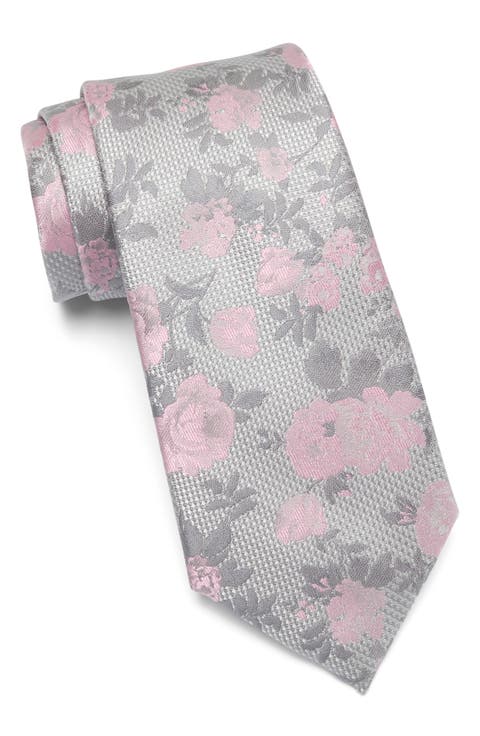 Cassis Floral Satin Tie