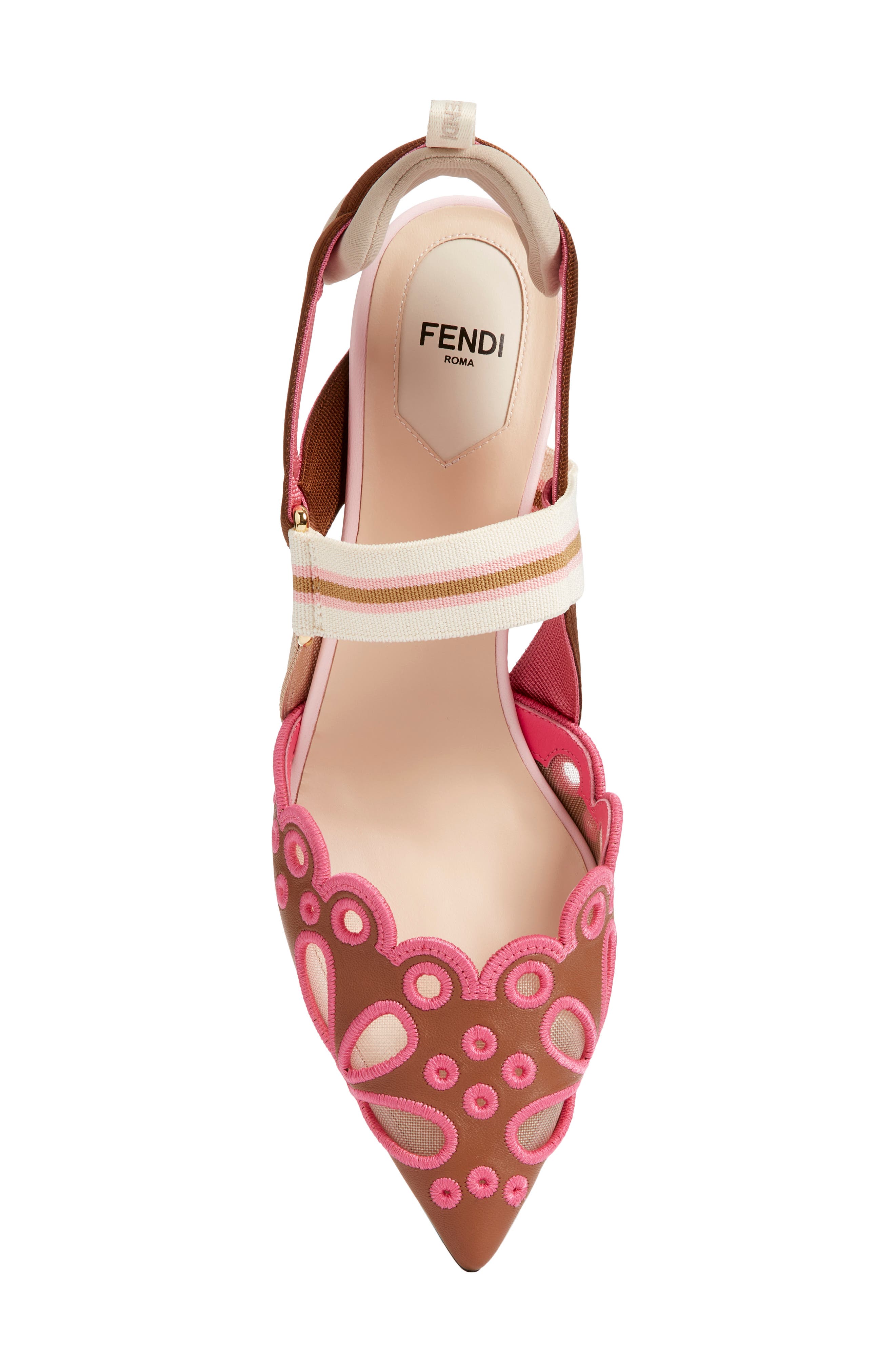 Fendi Colibrì Embroidered Slingback Pump, Alternate, color, F1vp2 Sellier Surfinia
