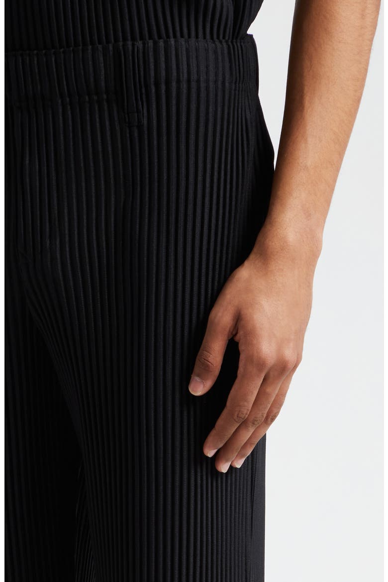 Pleated Pull-On Pants, Alternate, color, BLACK