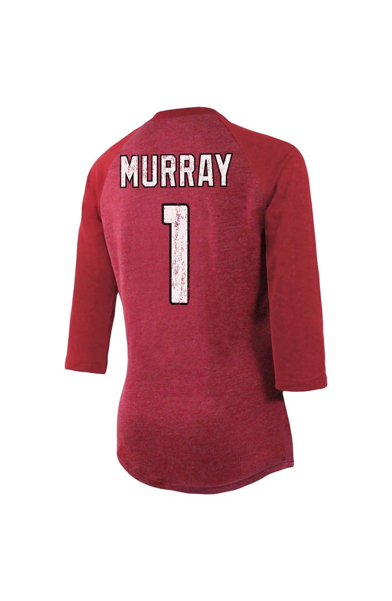 Majestic Threads Women's Fanatics Branded Kyler Murray Cardinal Arizona Cardinals Team Player Name & Number Tri-Blend Raglan 3/4-Sleeve T-Shirt, Alternate, color,