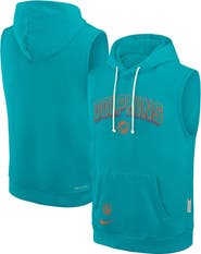 Nike Men's Nike Aqua Miami Dolphins Sideline Performance Sleeveless Pullover Hoodie