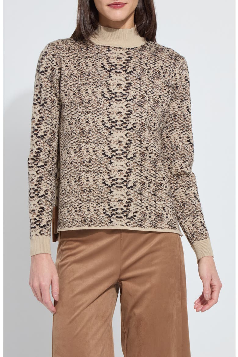 Declan Mock Neck Jacquard Sweater, Main, color, LUX CAM SN