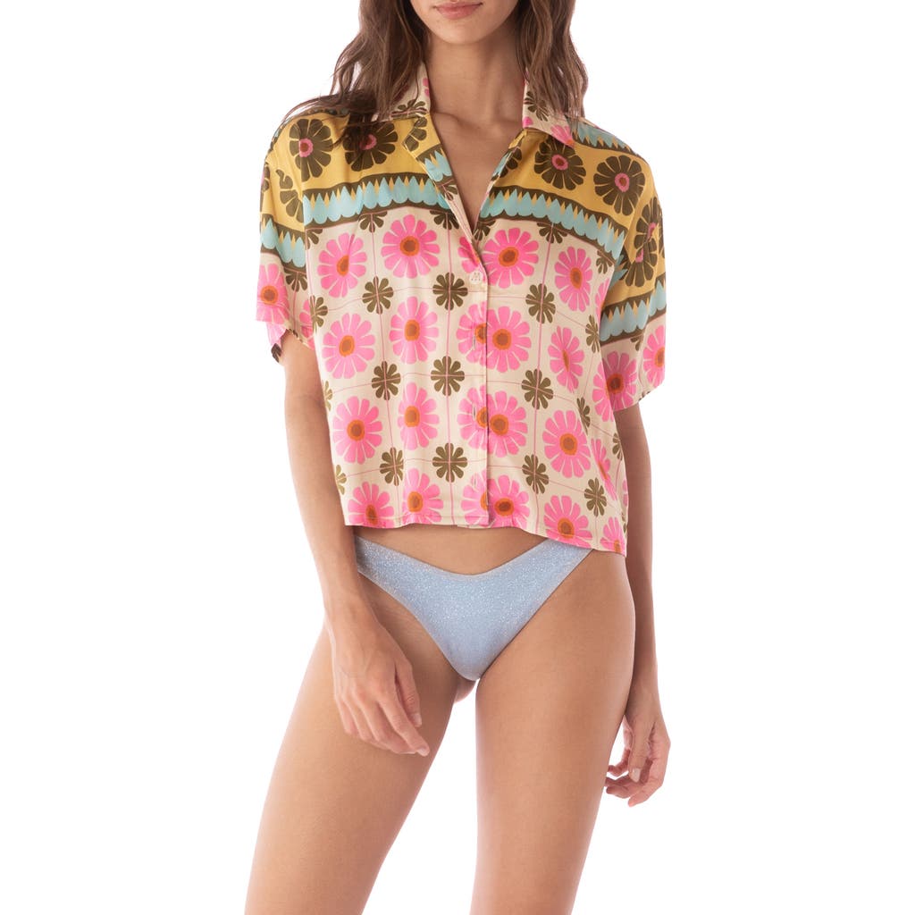 Maaji Octavia Crop Cover-up Shirt In Multi