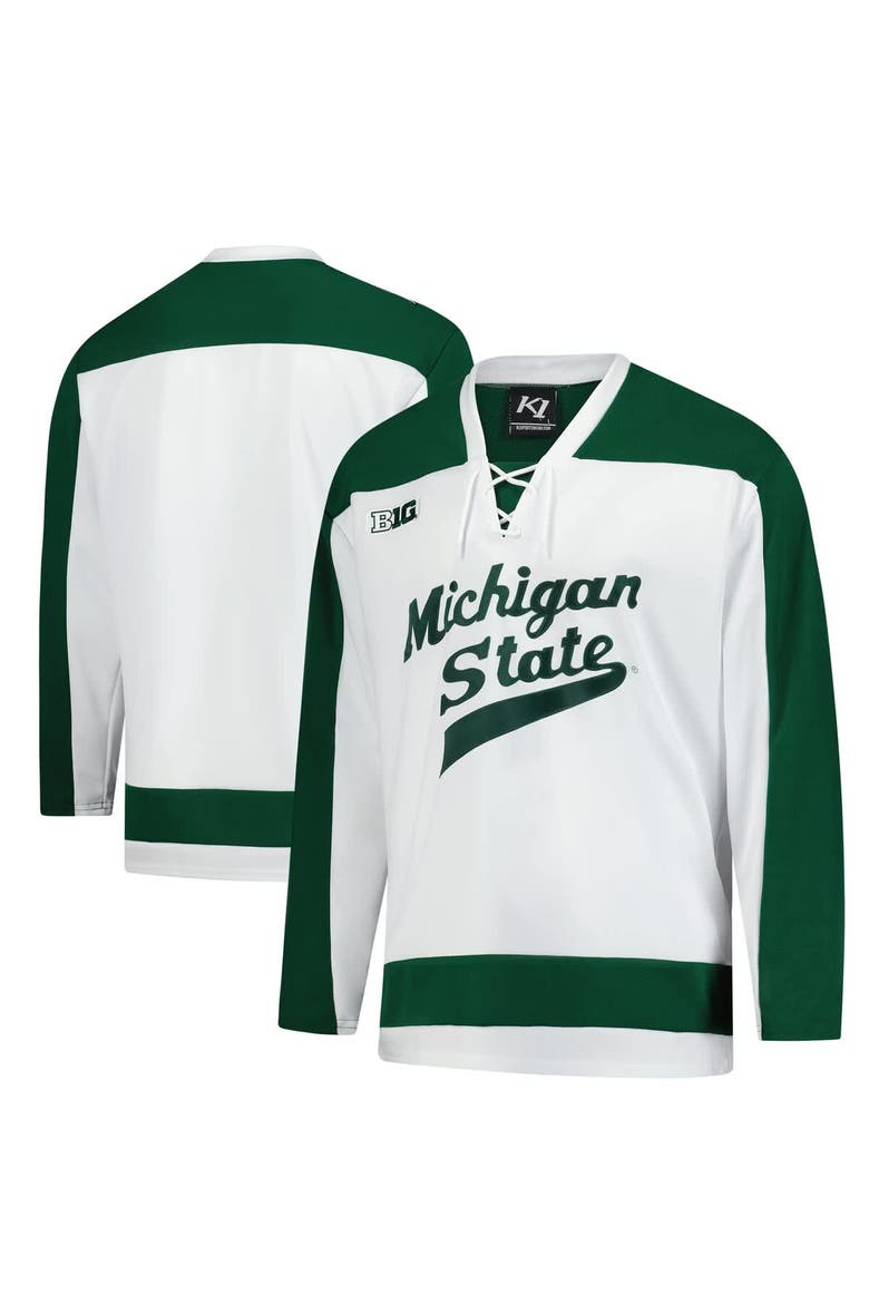 Men's White Michigan State Spartans Home Replica Hockey Jersey, Main, color, White