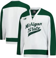 K1 SPORTSWEAR Men's White Michigan State Spartans Home Replica Hockey Jersey