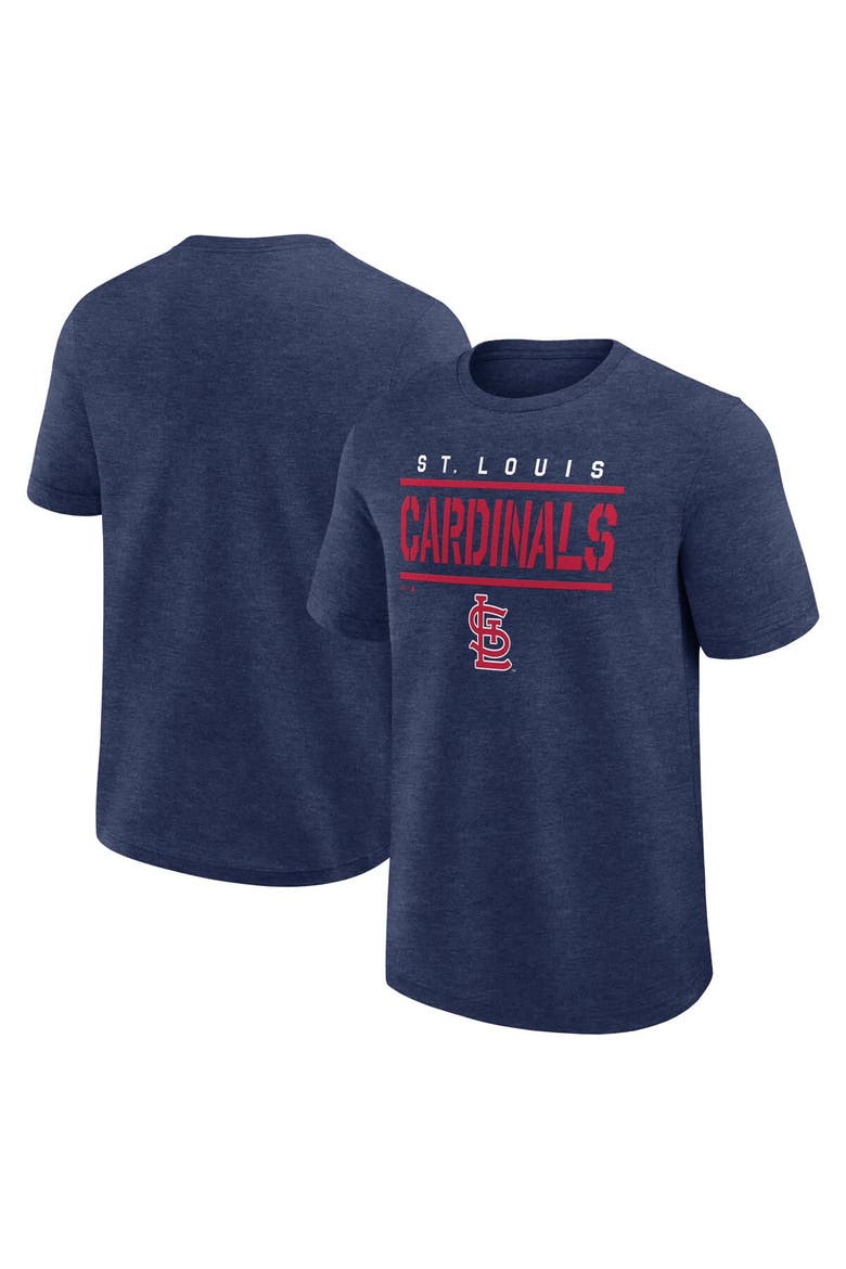 Men's Fanatics Heather Navy St. Louis Cardinals Top Notch T-Shirt, Alternate, color, Heather Navy