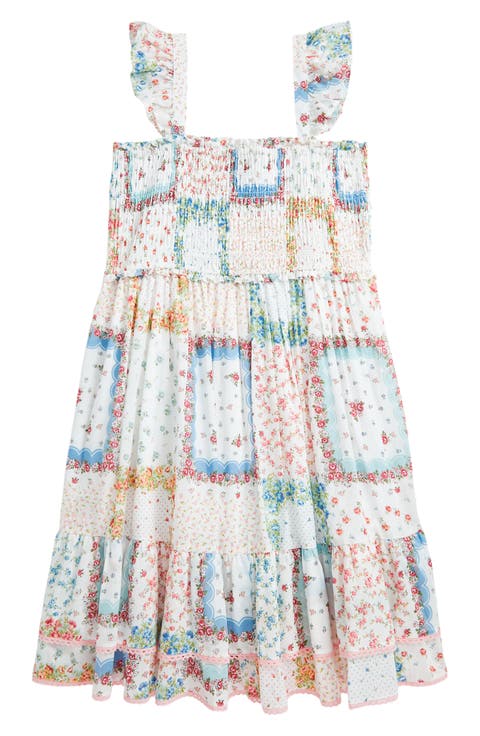 Kids' '60s Batiste Floral Tiered Cotton Sundress (Big Kid)