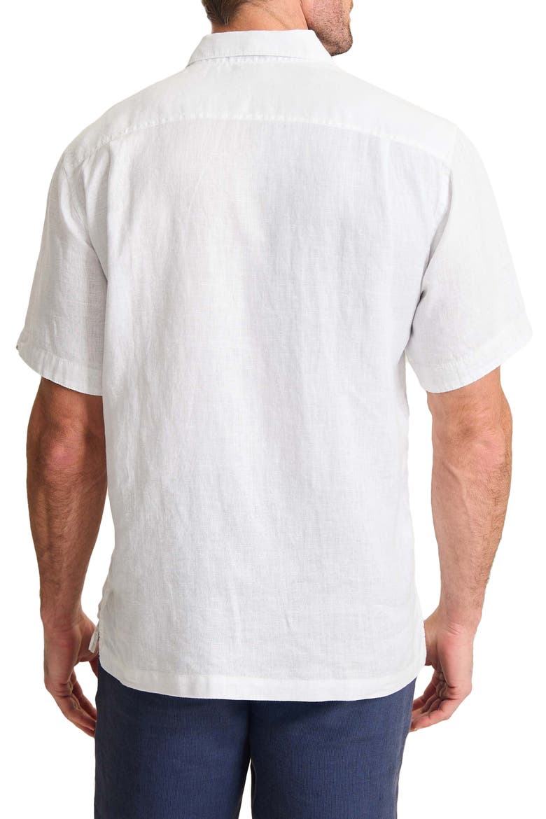 Paradise Breezer Short Sleeve Linen Button-Up Shirt, Alternate, color, WHITE