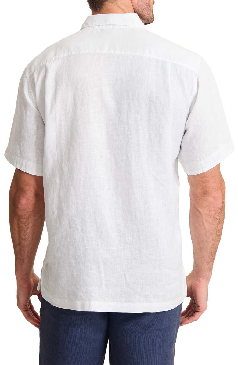 Tommy Bahama Paradise Breezer Short Sleeve Linen Button-Up Shirt, Alternate, color, White