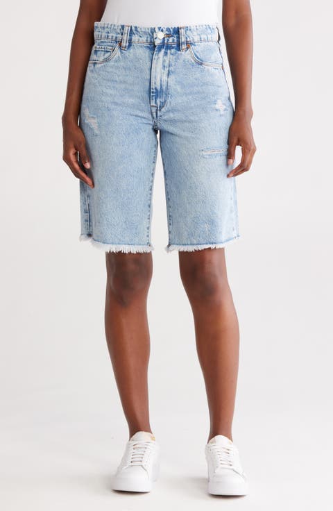 The Leonard Loose Distressed Cutoff Bermuda Shorts (Surf 'N' Turf)