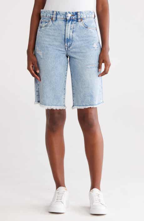 【Saudade Club】Half Bermuda Jeans AG Ex-Boyfriend Raw Hem Denim Bermuda Shorts | Nordstromrack