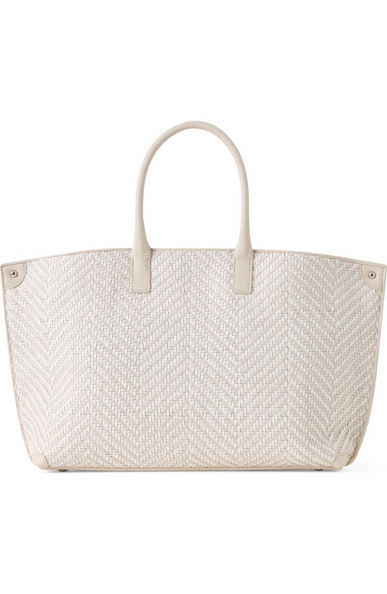 Akris Small AI Woven Leather Tote, Alternate, color, Ecru Alabaster