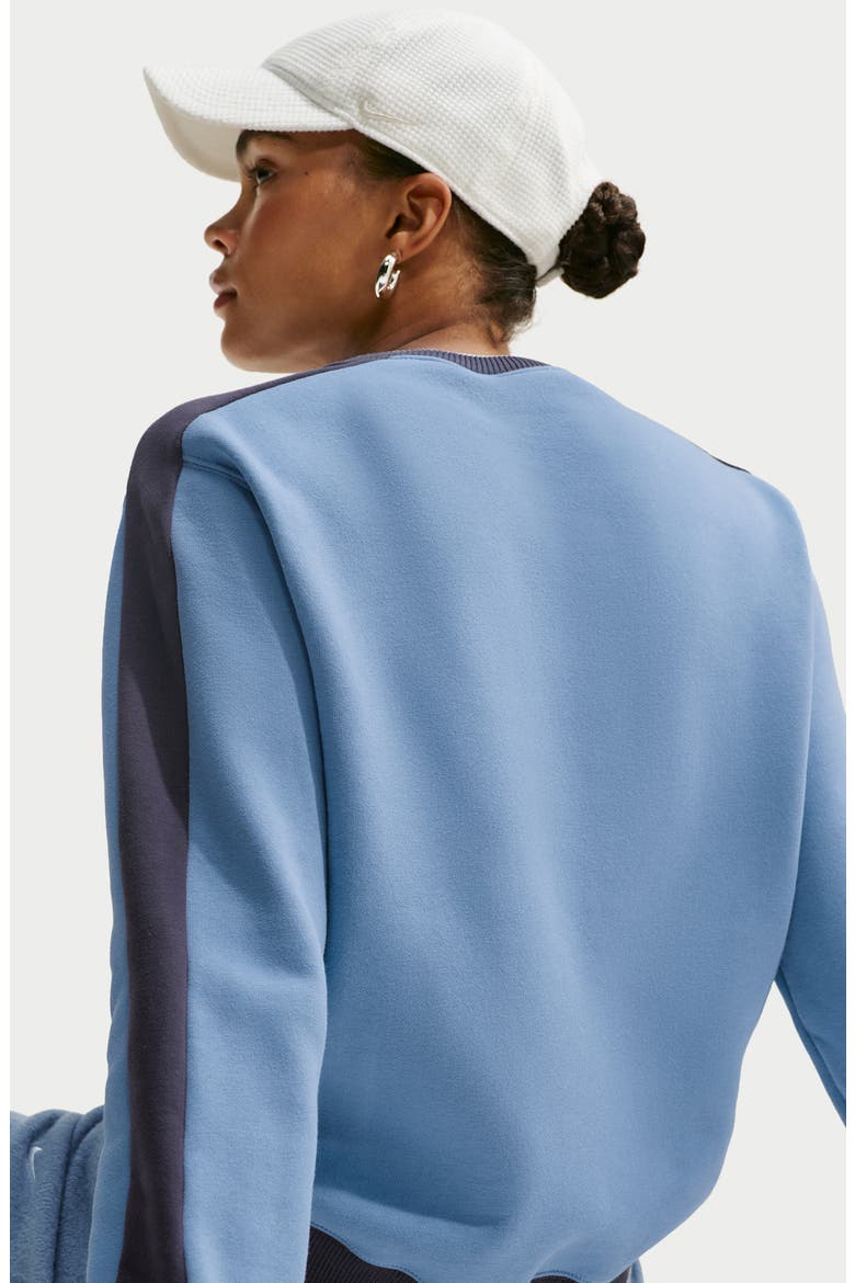 Long Sleeve Knit Crewneck Top, Alternate, color, WORK BLUE/ GRIDIRON