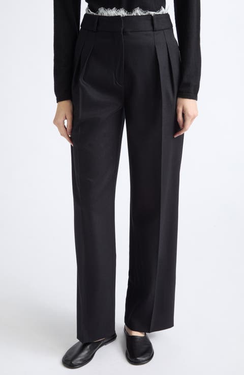 Saul Lace Trim Stretch Wool & Cashmere Pants