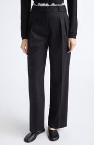 Loulou de Saison Saul Lace Trim Stretch Wool & Cashmere Pants