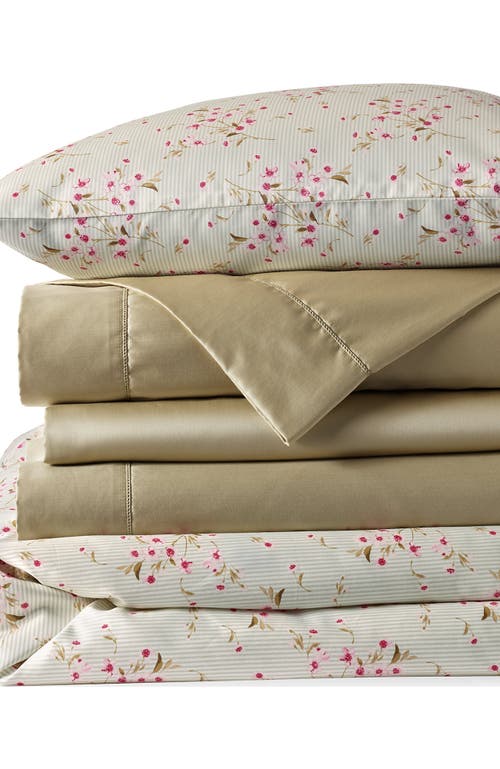 Lands' End 700 Thread Count Luxe Sateen Egyptian Cotton No Iron Bed Pillow Sham In Pale Petal Snow Drop Floral