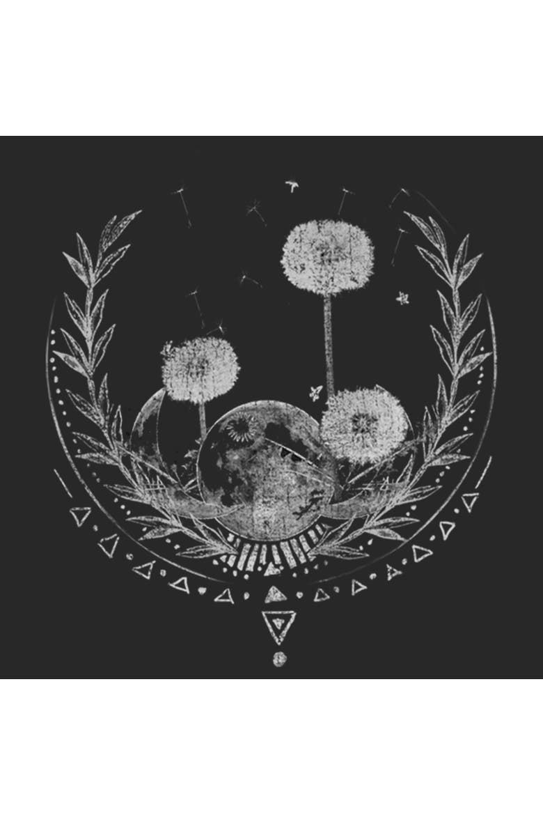 Girl's Lost Gods Dandelion Moon Wish Graphic Tee, Alternate, color, Black