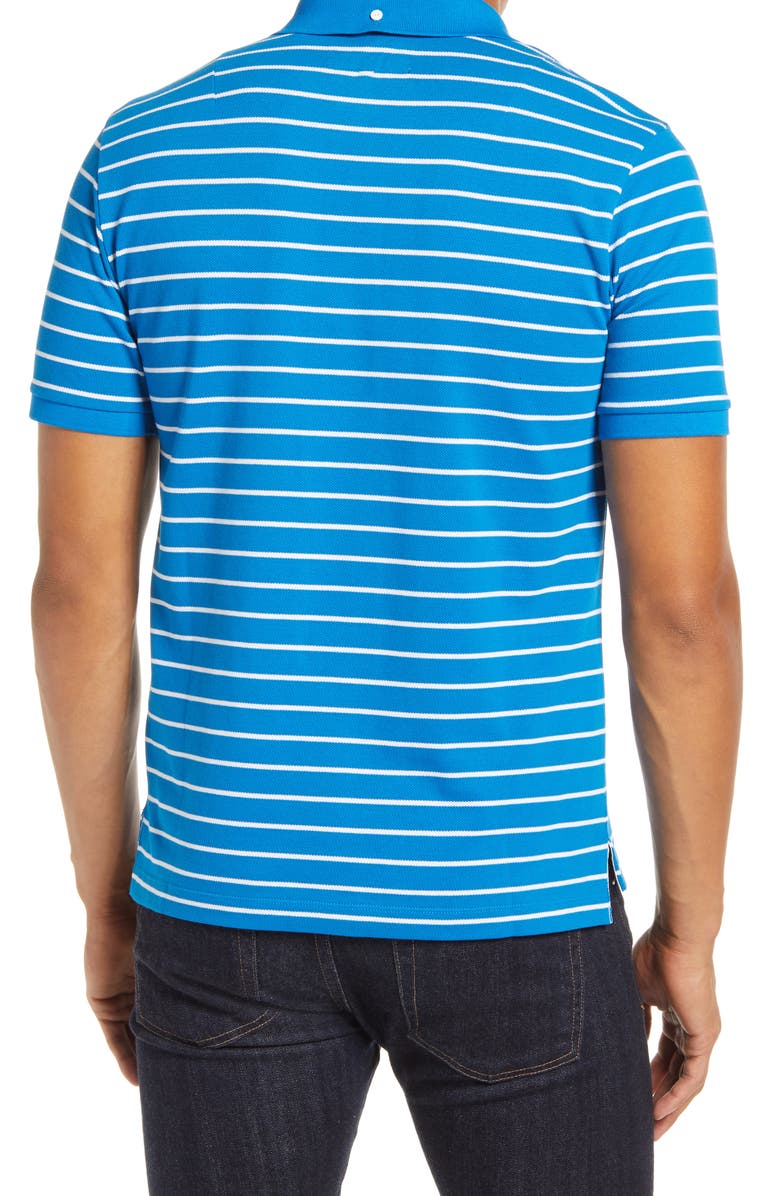 rag & bone Slim Fit Stripe Piqué Polo, Alternate, color,