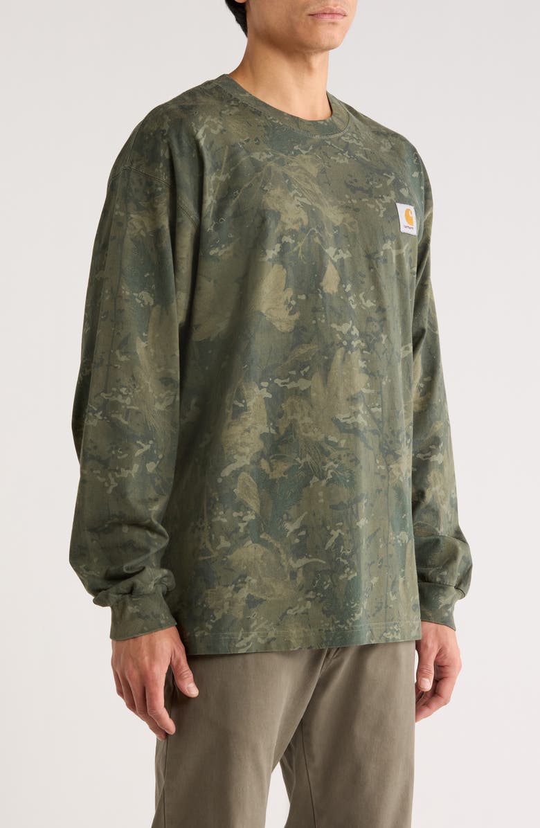 Carhartt Work In Progress Camo Combi Long Sleeve Organic Cotton T-Shirt, Alternate, color, Camo Combi Green/ Olive