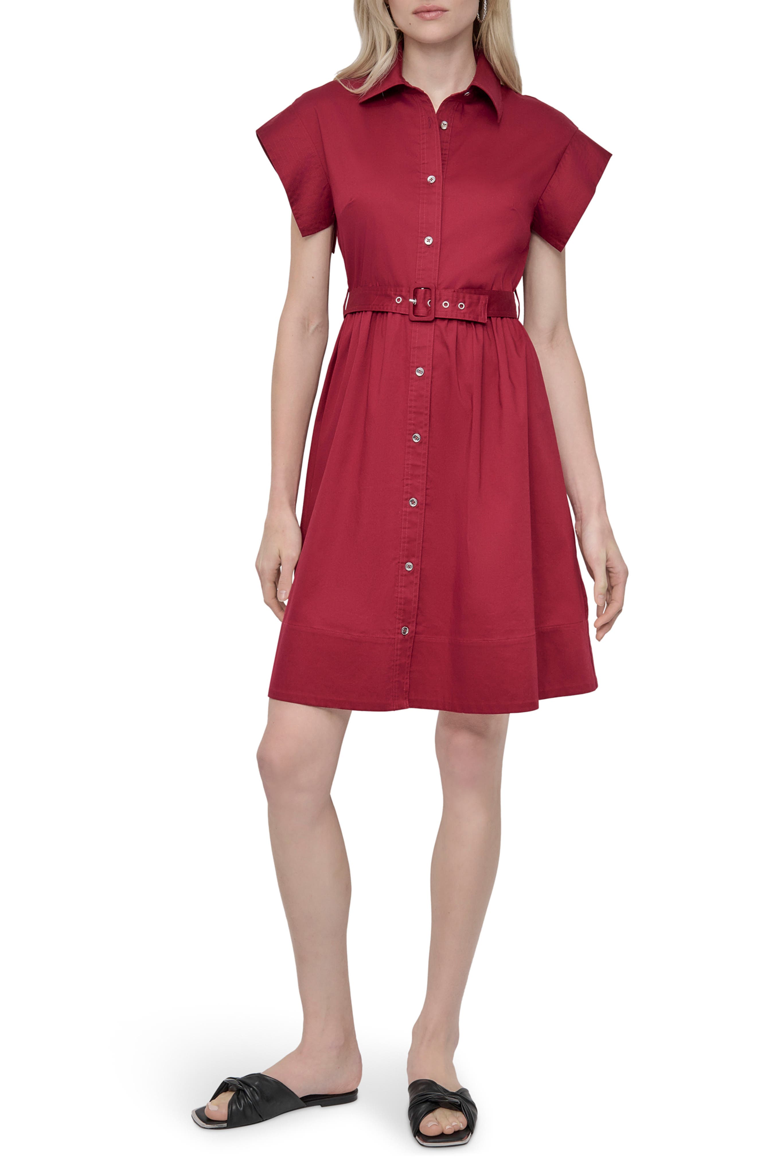 DKNY Solid Poplin Shirtdress