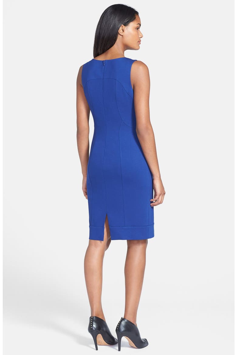 Cutout Ponte Sheath Dress, Alternate, color, COBALT