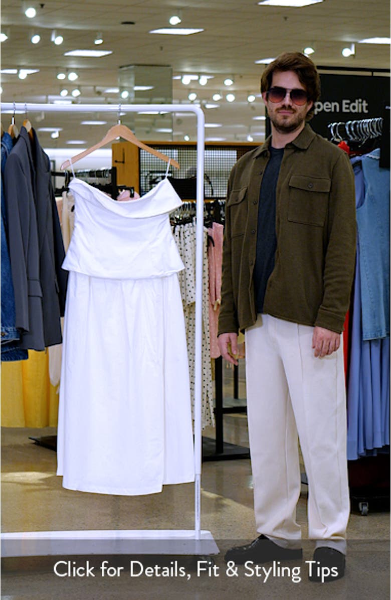 Arden Strapless Mixed Media Dress, sales video thumbnail