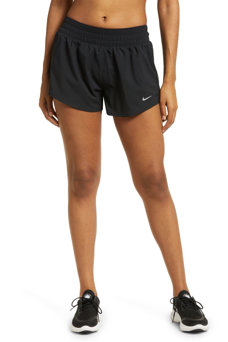 Dri-FIT Mid-Rise 3-Inch Brief-Lined Shorts, Main, color, 010 BLACK/REFSIL