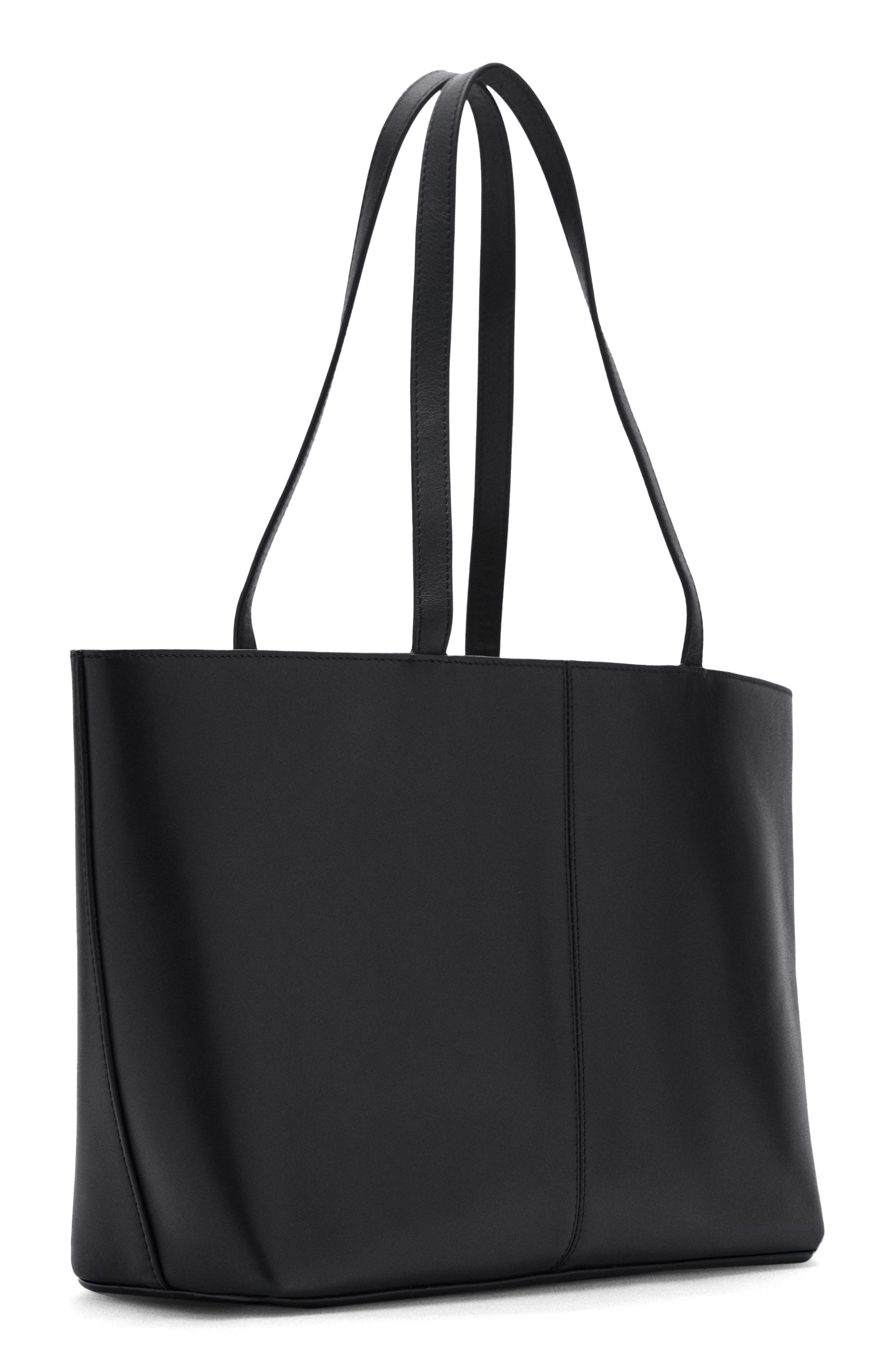 MANGO Leather Shopper Bag, Alternate, color, 