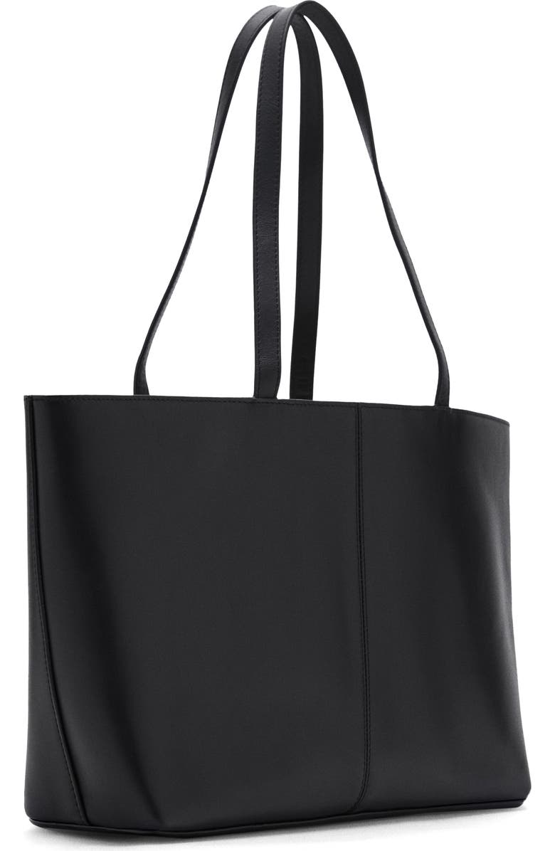 MANGO Leather Shopper Bag, Alternate, color,