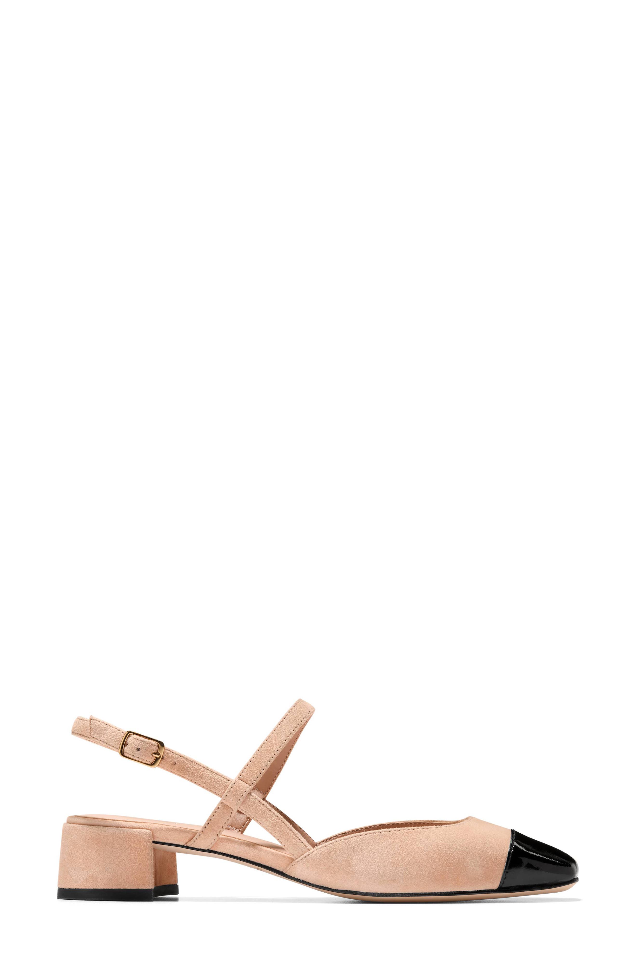 Cole Haan Pella Slingback Pump, Alternate, color, Tuscan Sand Suede/Black Patent