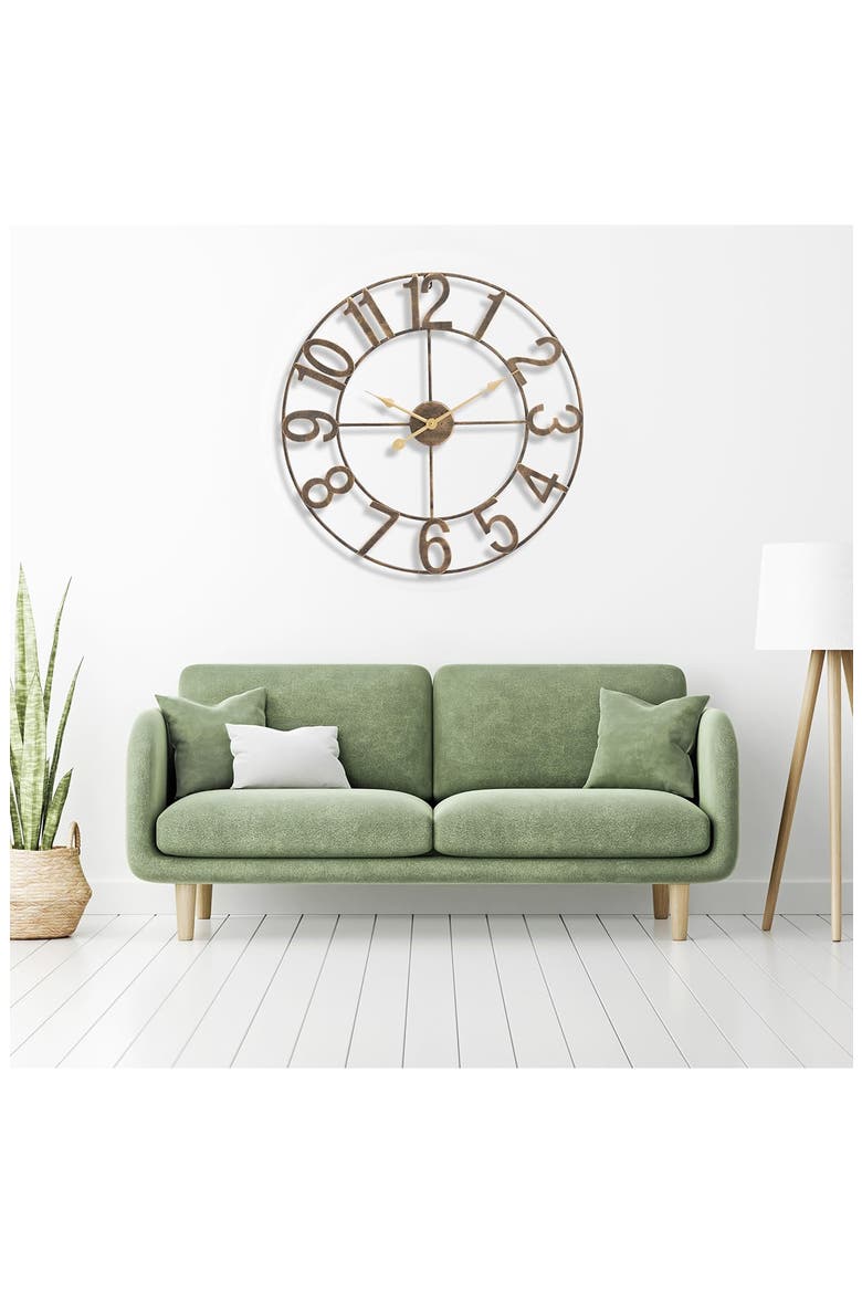 32 Inch Large Wall Clock, Main, color, BRONZE