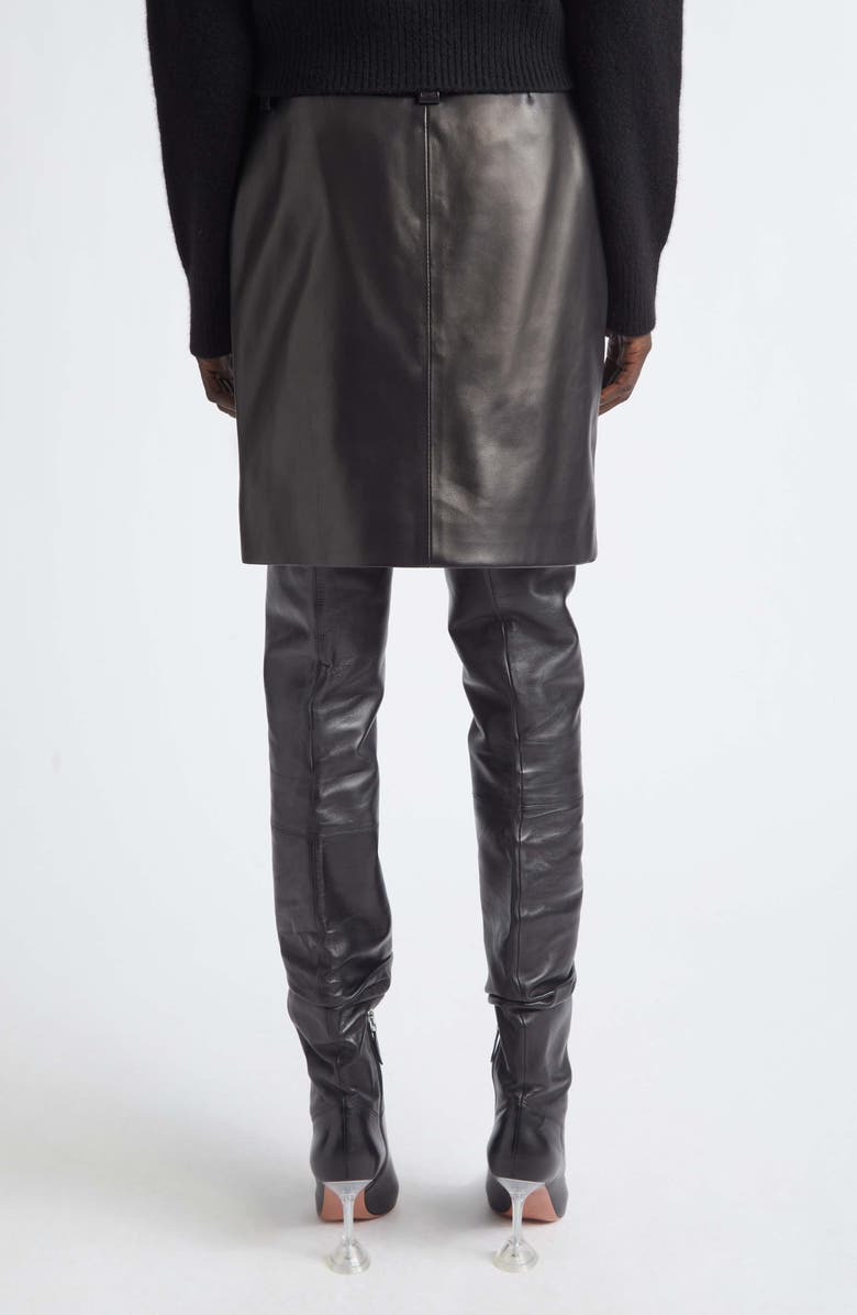 Brandon Maxwell The Leather Pencil Skirt, Alternate, color, Black
