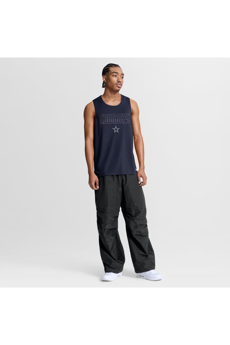Men's Nike Navy Dallas Cowboys Kickoff Miler Dri-FIT Tank​ Top, Alternate, color, Navy