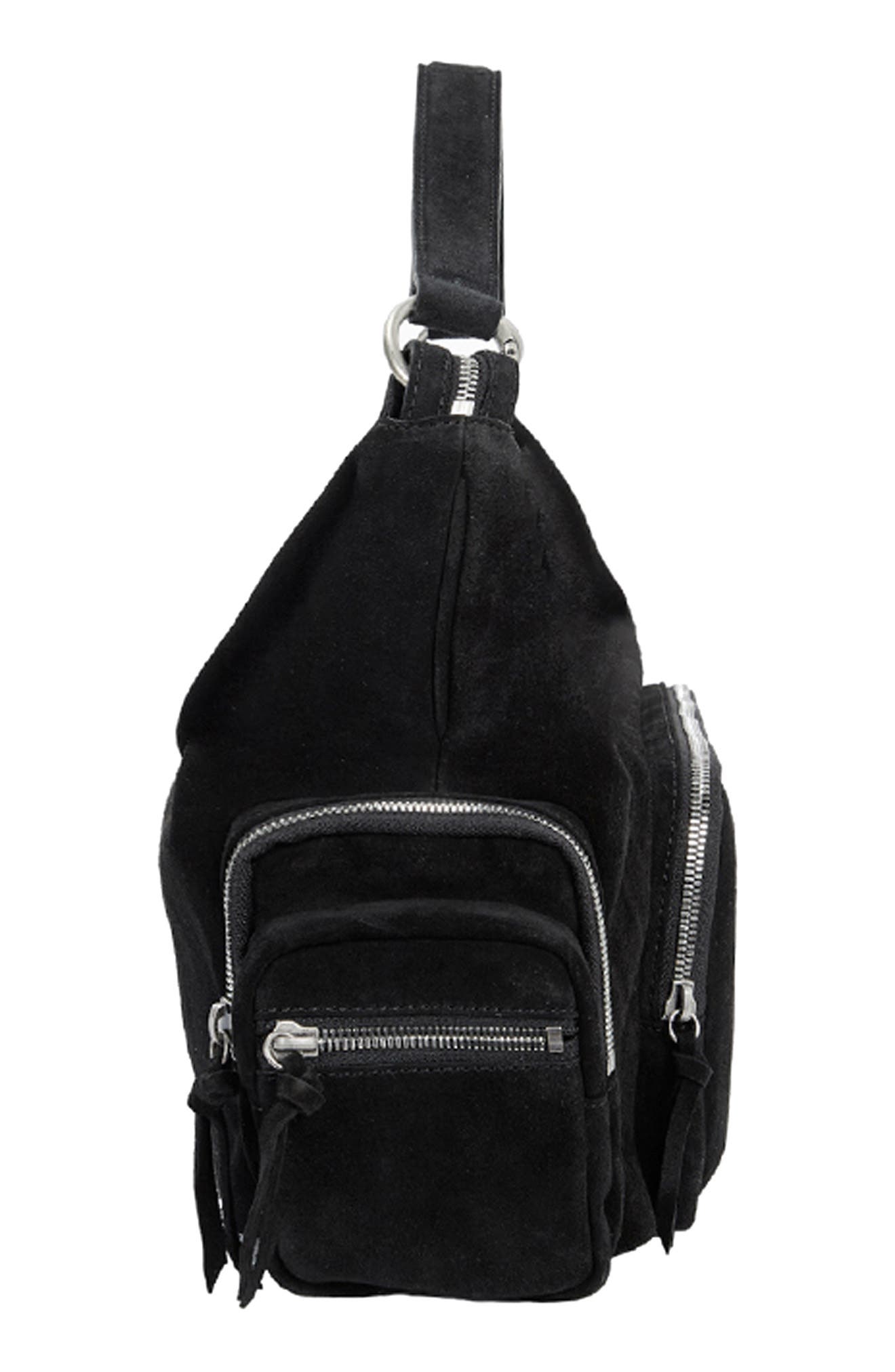 MARGESHERWOOD City Suede Hobo Bag, Alternate, color, Black Suede