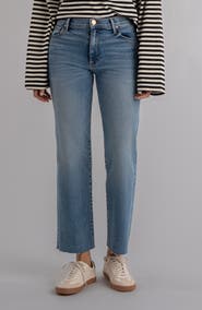 KUT from the Kloth Avery Fab Ab High Waist Raw Hem Ankle Straight Leg Jeans