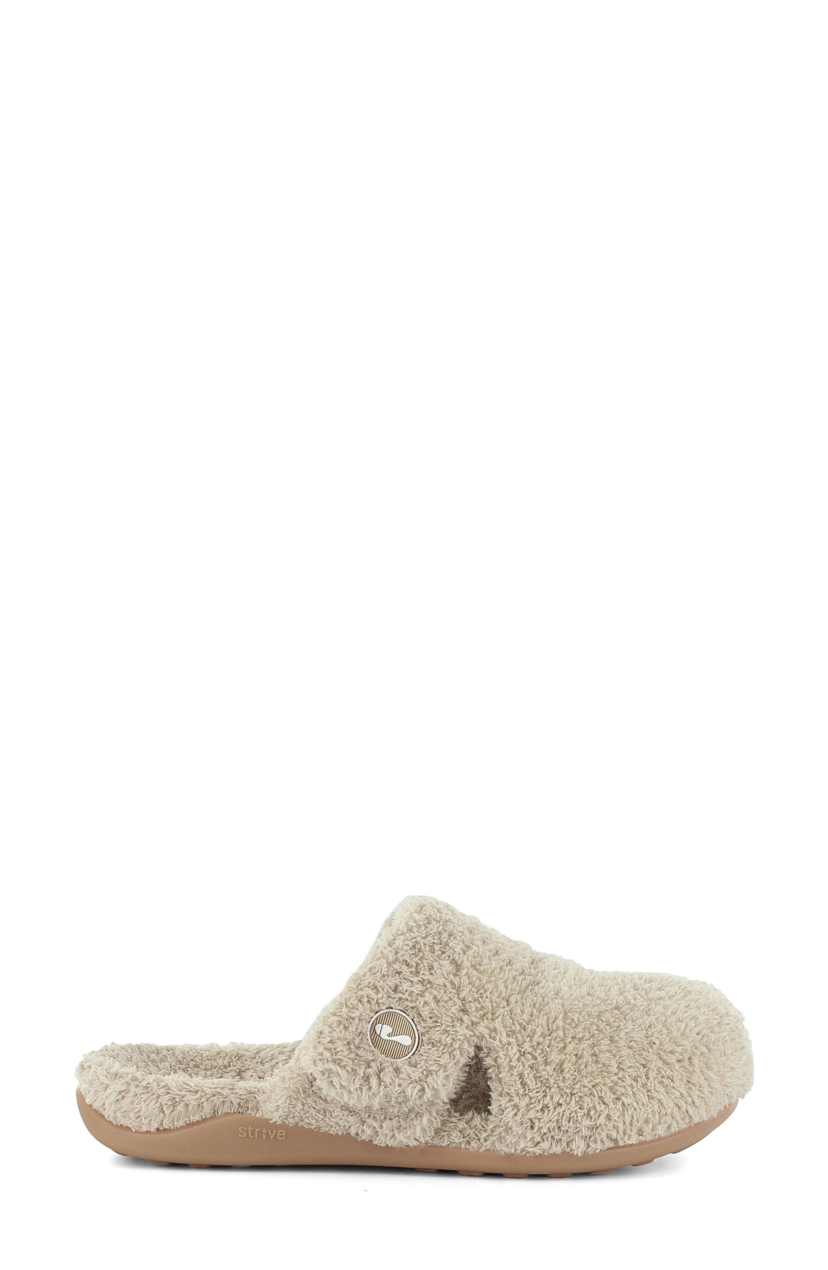 STRIVE Zara Faux Fur Slipper, Alternate, color, Beige