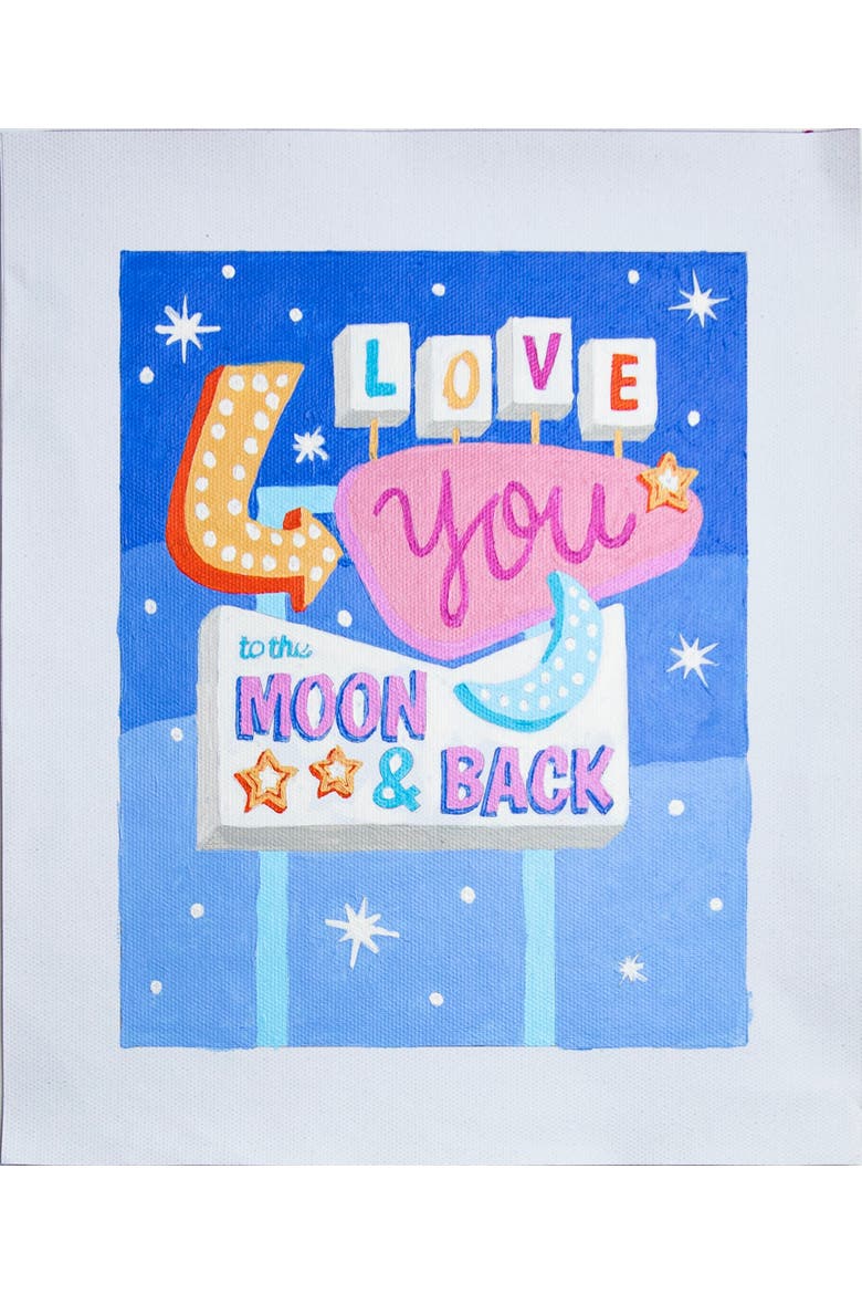 Love You to the Moon & Back Paint-by-Numbers Kit, Alternate, color, Pink / Orange / Blue