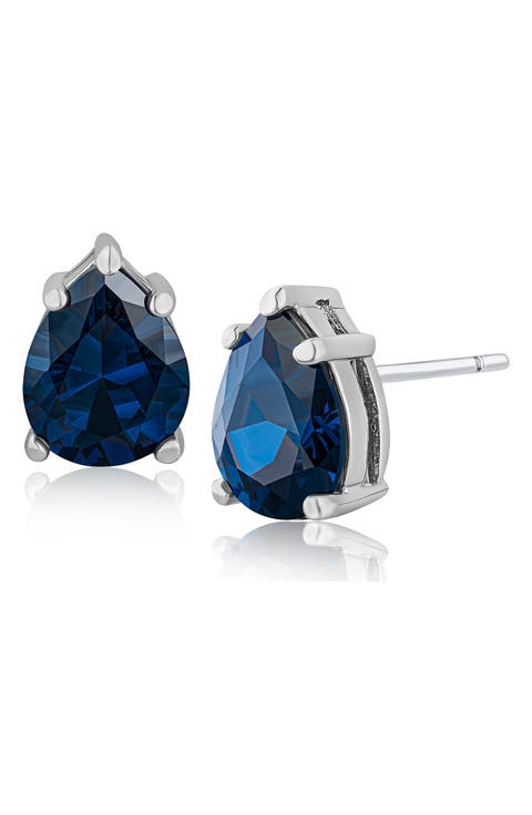 Pear Cut Cubic Zirconia Stud Earrings