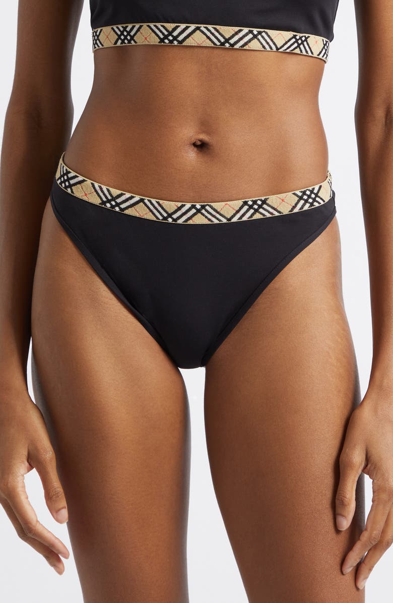 Burberry Check Trim Bikini Top, Main, color,