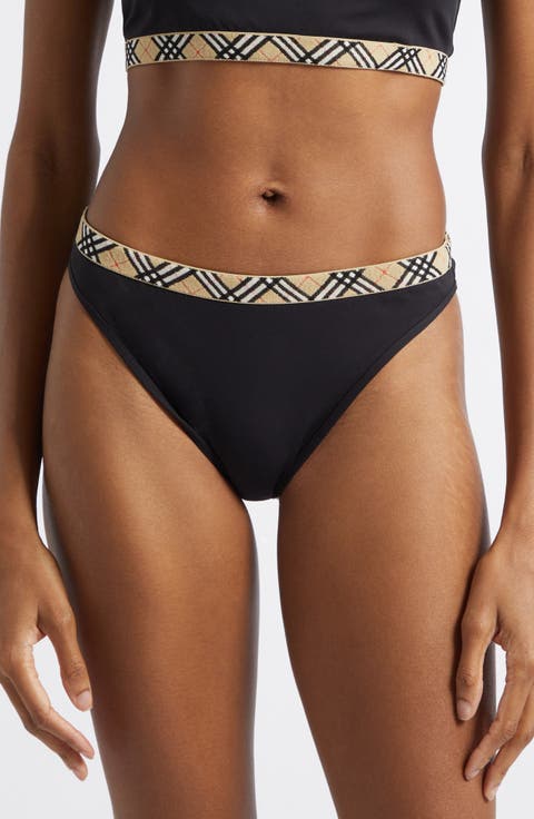 Check Trim Bikini Top