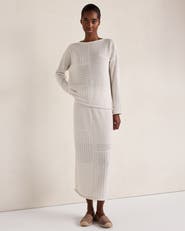 Haven Well Within Organic Cotton Mixed Stitch Midi Skirt