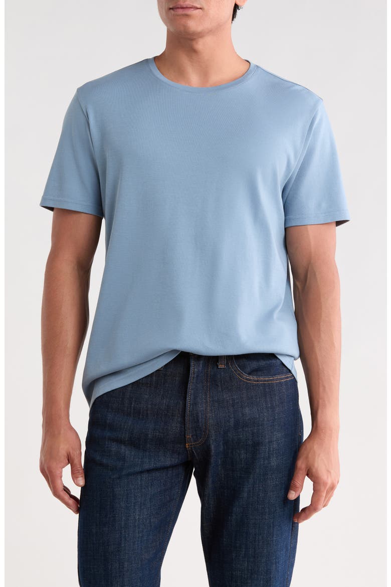 Cotton Crew T-Shirt, Main, color, BLUE WINDWARD