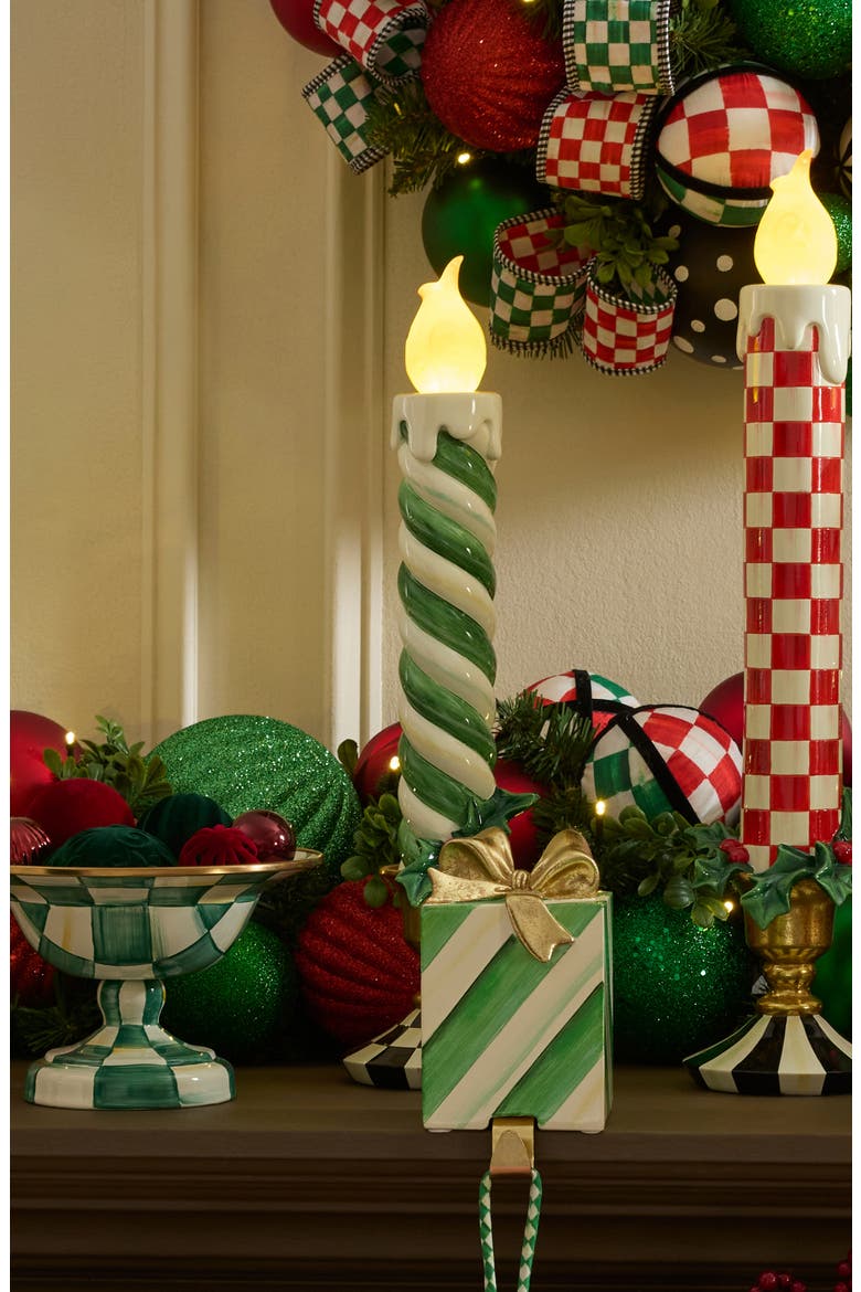 Check It Out Illuminated Candle Decoration, Alternate, color, GREEN