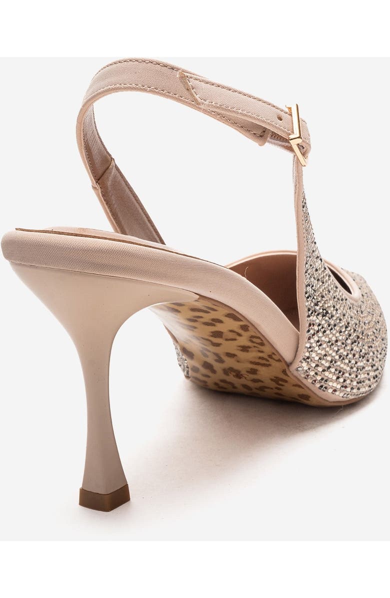 Prologue Shoes Johanna Slingback Embellished Stiletto Pump, Alternate, color, Nude
