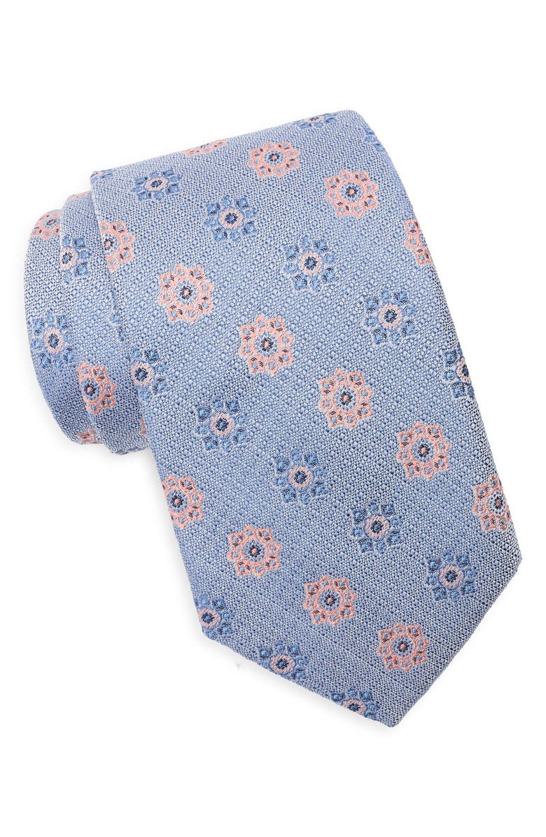 Nordstrom Atwood Medallion Cotton Jacquard Tie, Main, color, Blue Medallion