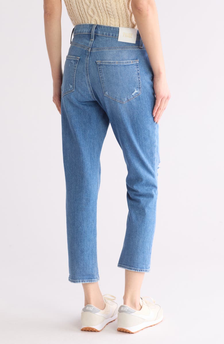 PAIGE Brigitte High Waist Cuffed Straight Leg Jeans, Alternate, color, 