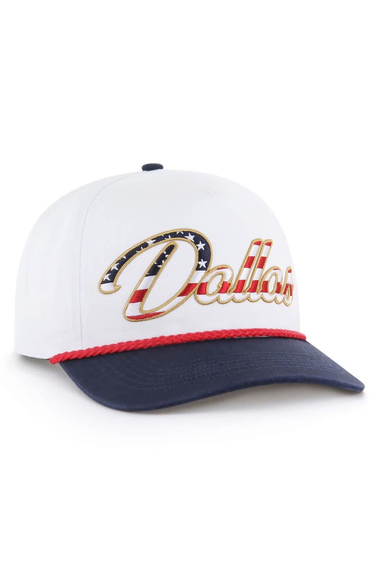 '47 Men's '47 White Dallas Cowboys Patriotic Overhand Hitch Adjustable Hat, Alternate, color, White
