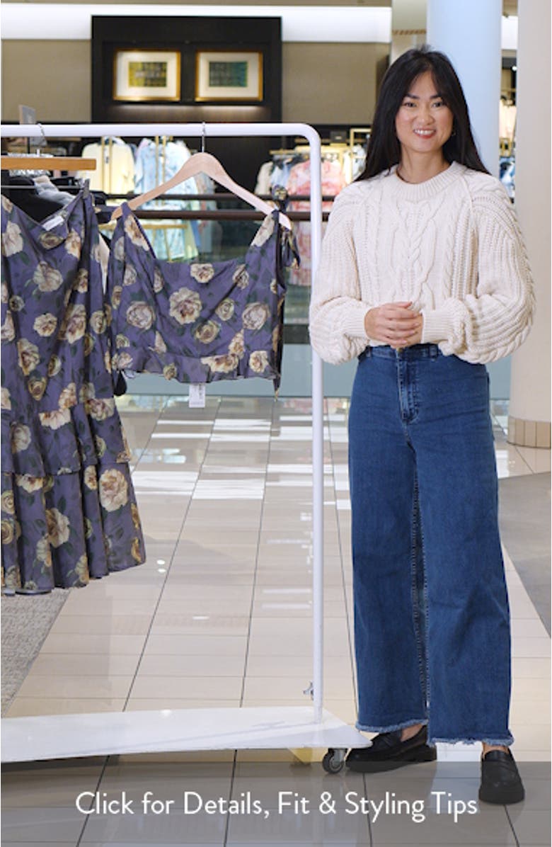 Luna Floral Crop Peplum Tank & High Waist Skirt Set, sales video thumbnail