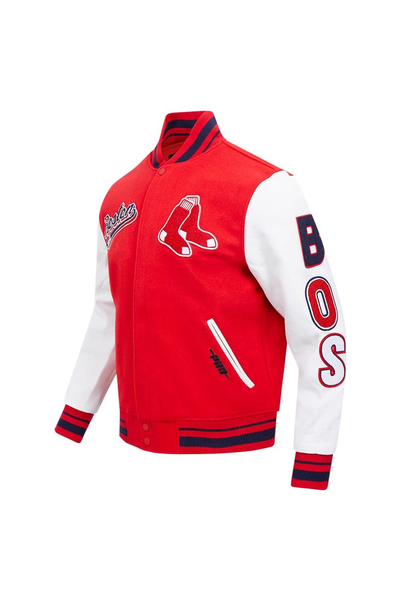 Men's Pro Standard Red Boston Red Sox Script Tail Wool Full-Zip Varity Jacket, Alternate, color, Red